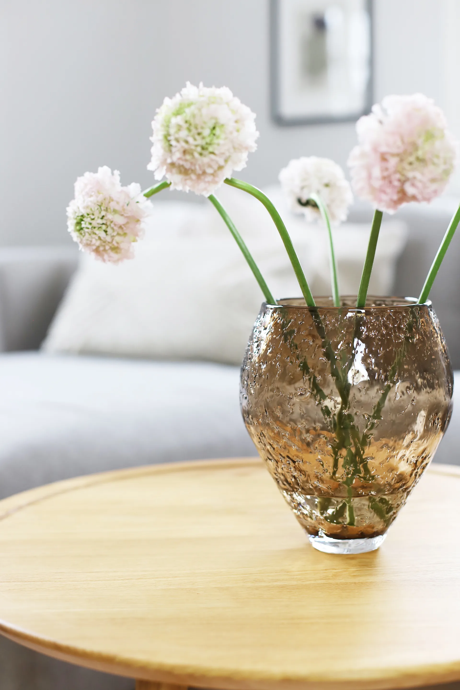 Jarrón de vidrio Crushed medium, Sepia brown Ro Collection