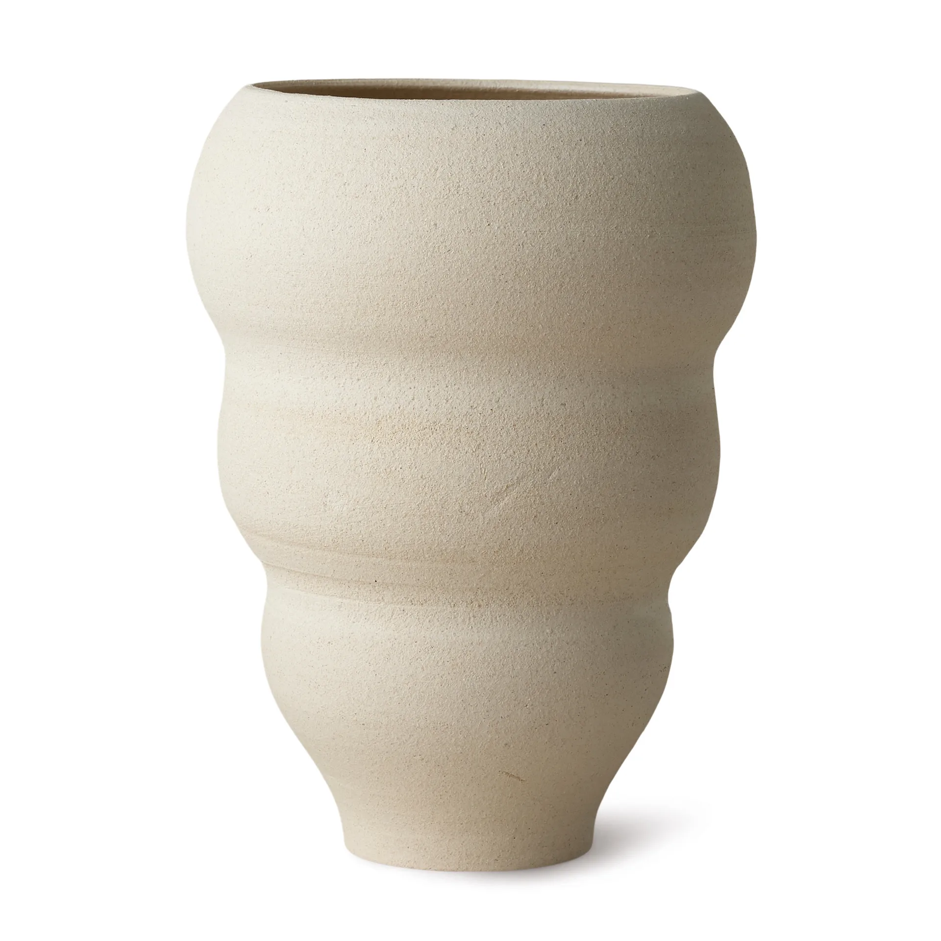 Jarrón Hand turned Vase no. 60 Curved, Vanilla Ro Collection