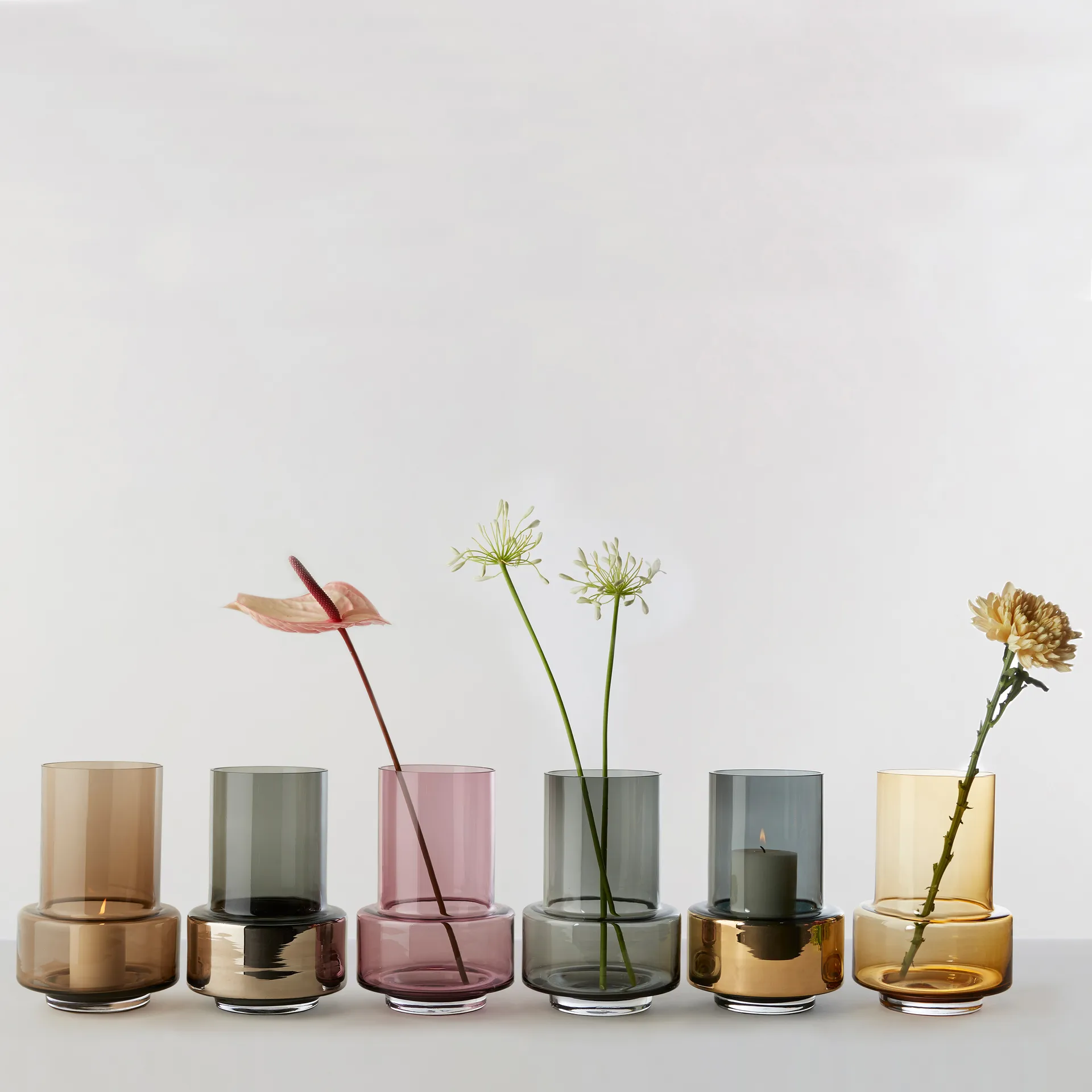 Jarrón Hurricane smoked no. 26, Oro Ro Collection