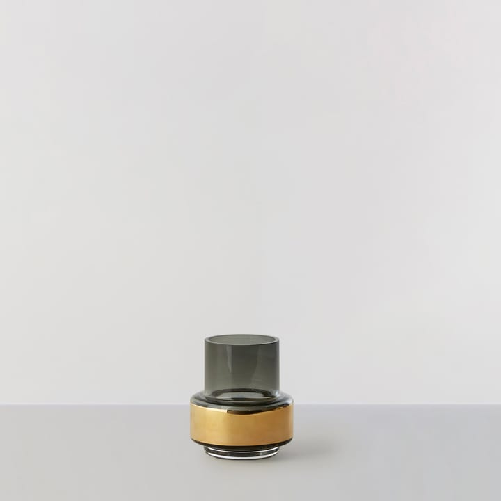 Portavelas Hurricane smoked tealight no. 25, Dorado Ro Collection
