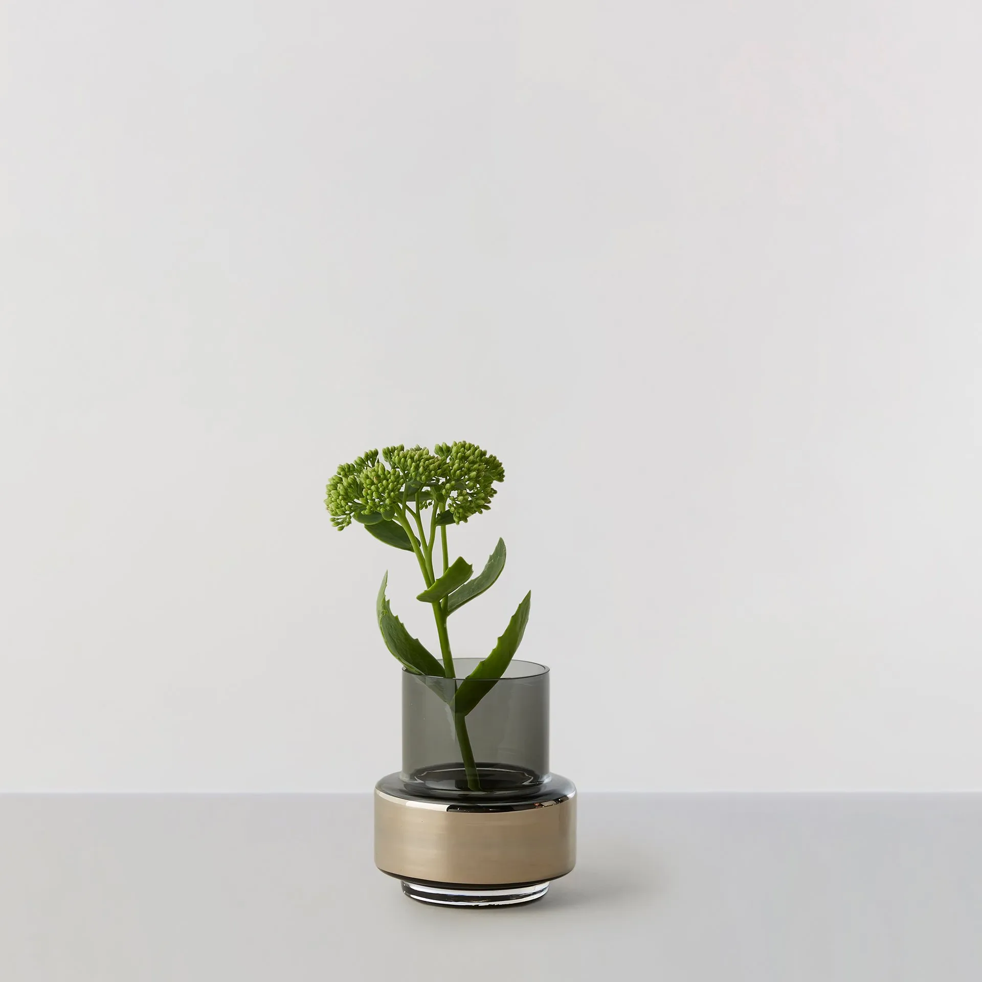 Portavelas Hurricane smoked tealight no. 25, Platino Ro Collection