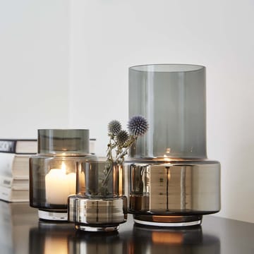 Portavelas Hurricane smoked tealight no. 25 - Platino - Ro Collection