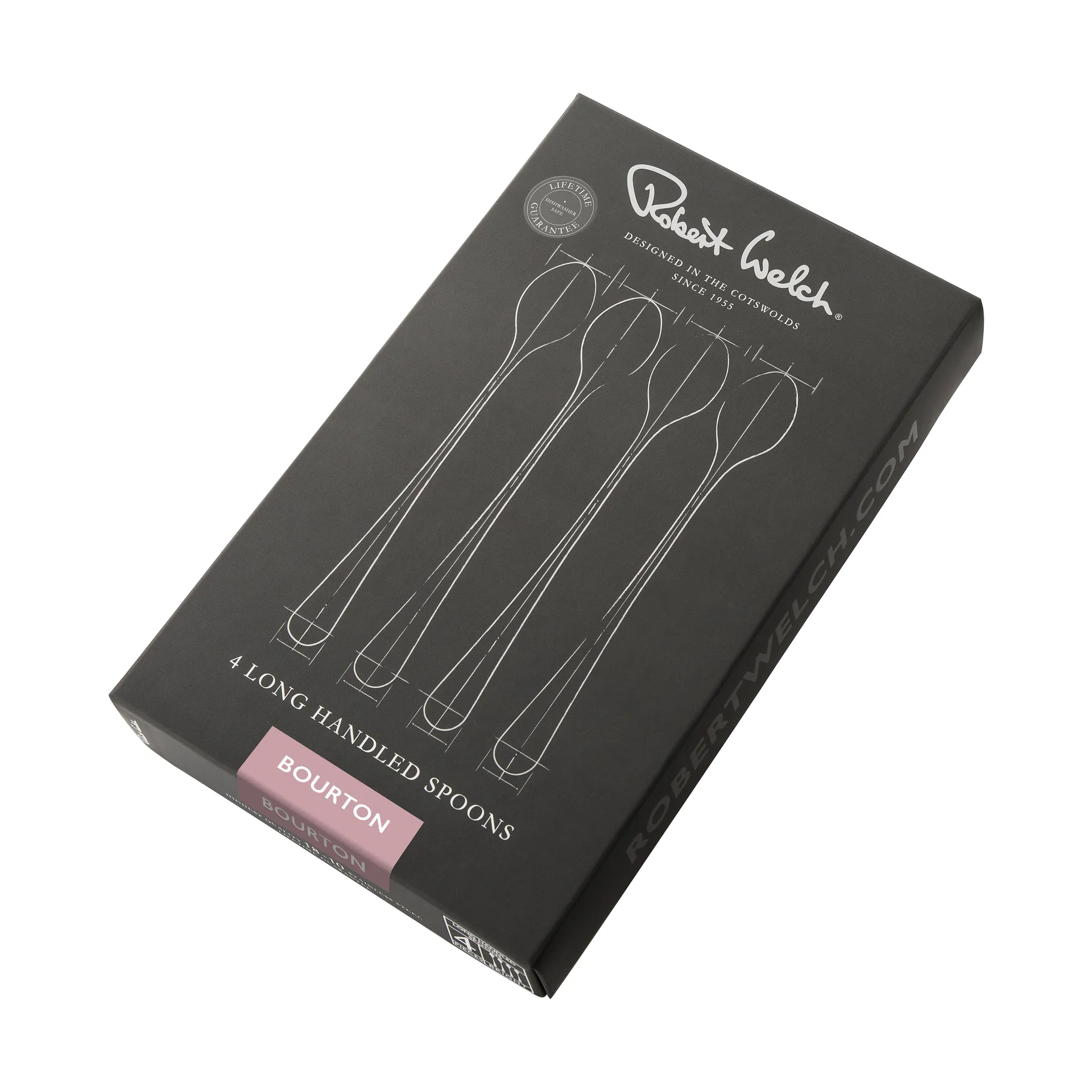 4 Cucharas de café con leche Bourton Bright, acero inoxidable Robert Welch