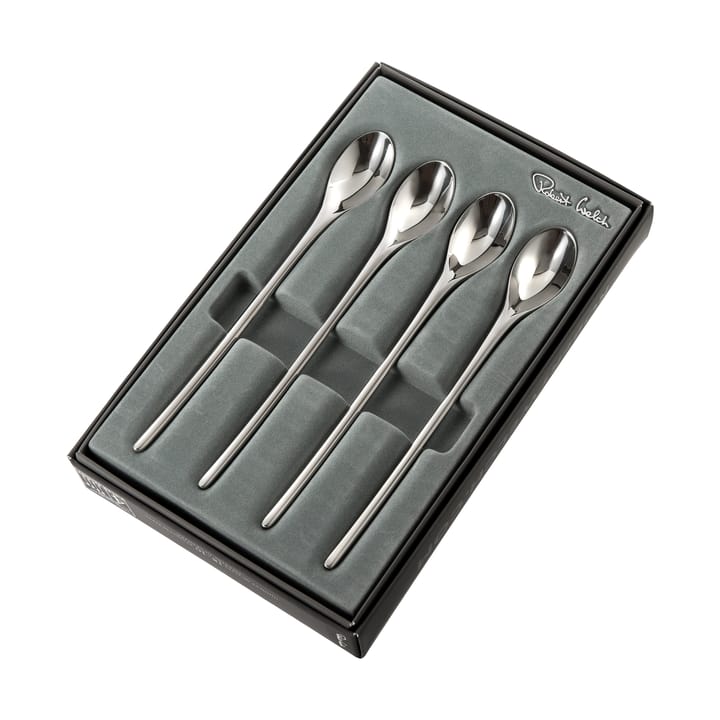 4 Cucharas de café con leche Bud Bright, acero inoxidable Robert Welch