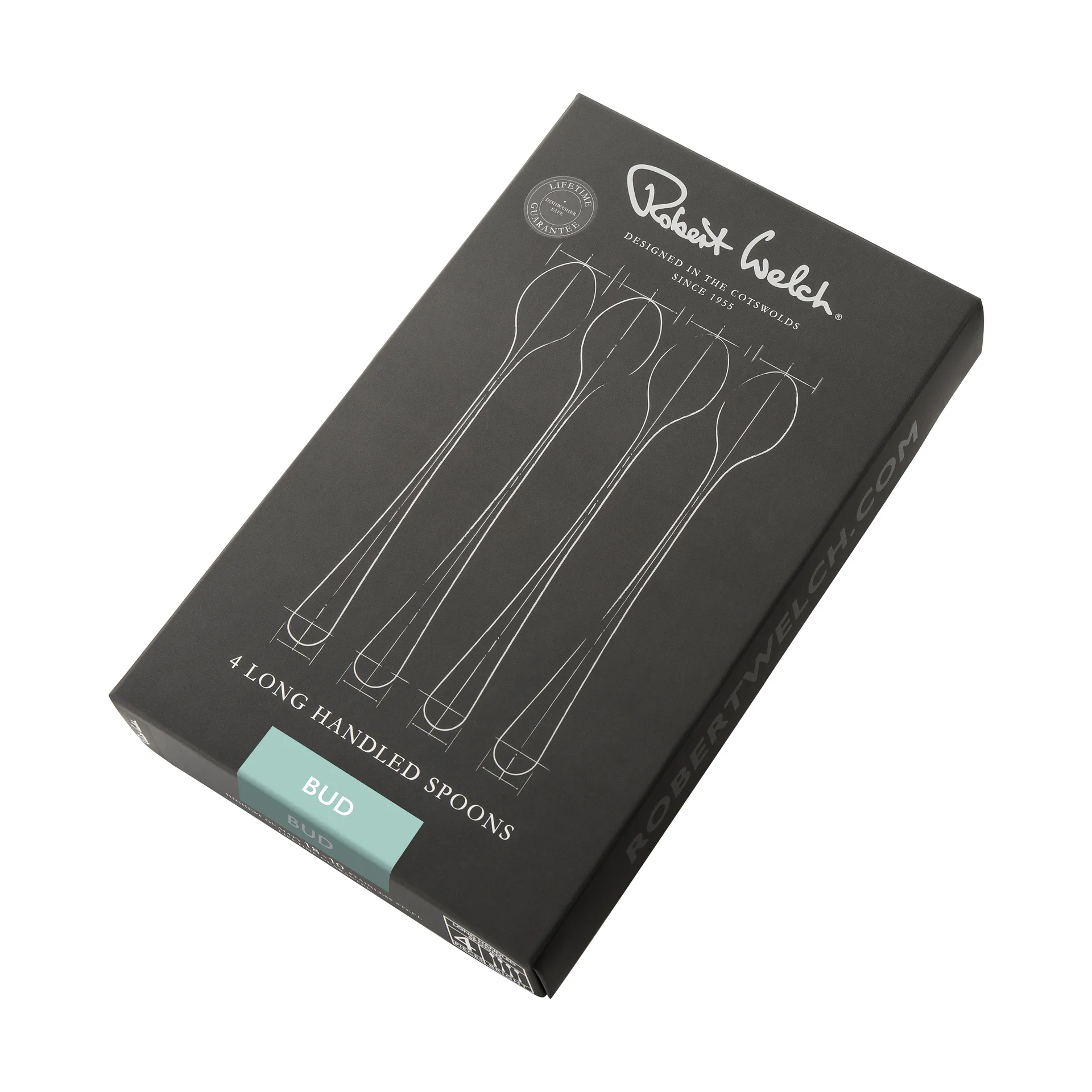 4 Cucharas de café con leche Bud Bright, acero inoxidable Robert Welch