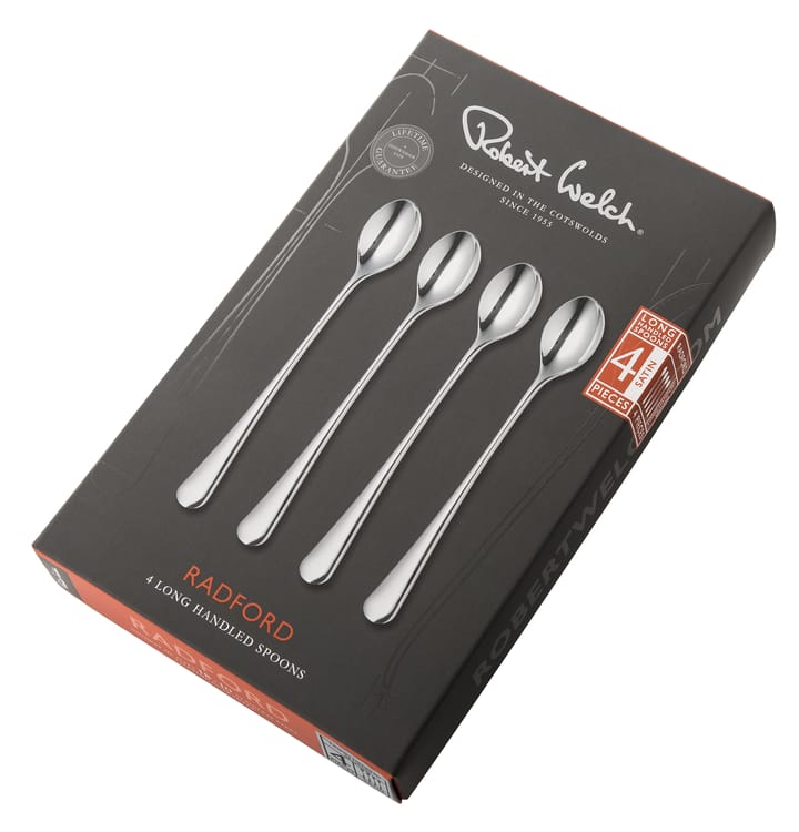 4 Cucharas de café con leche Radford mate, acero inoxidable Robert Welch