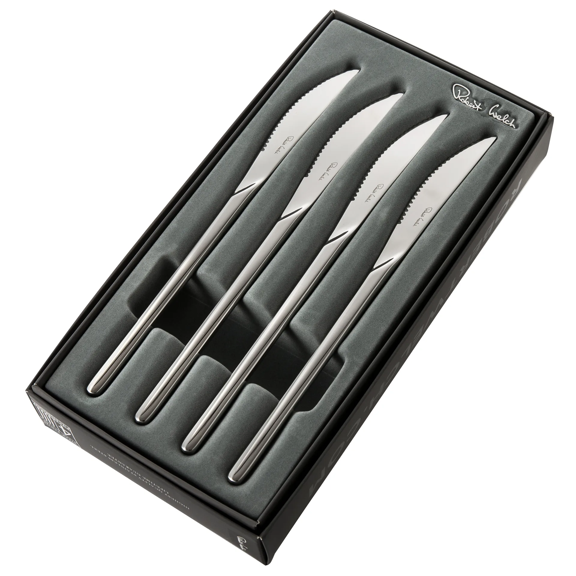 4 Cuchillos de carne Bud Bright, acero inoxidable Robert Welch