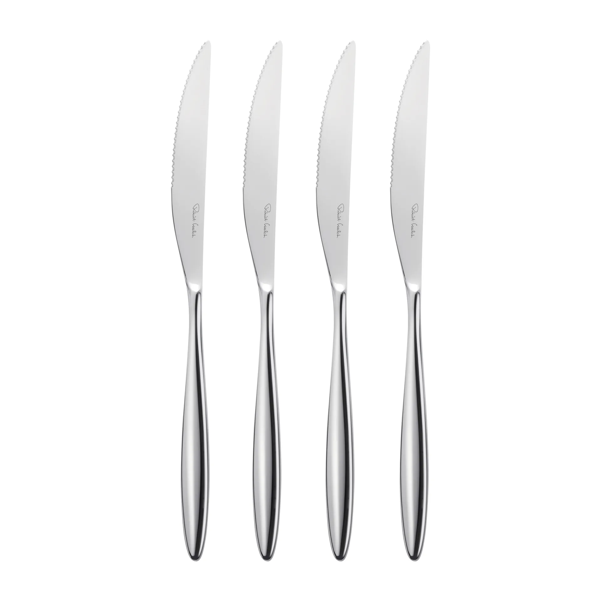 4 Cuchillos de carne Hidcote Bright, acero inoxidable Robert Welch