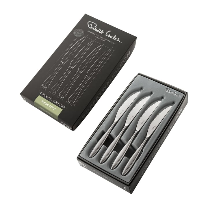 4 Cuchillos de carne Hidcote Bright, acero inoxidable Robert Welch
