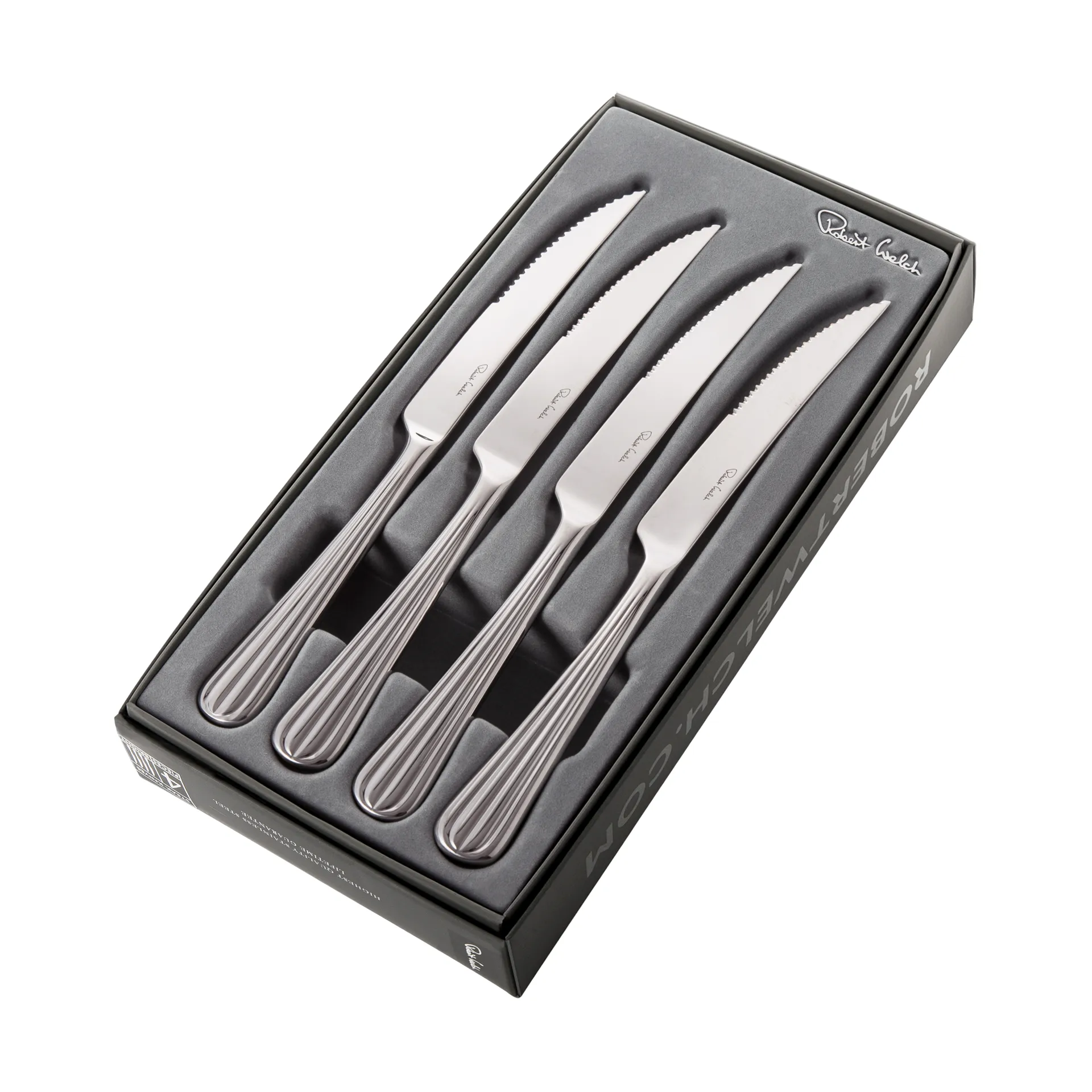 4 Cuchillos de carne Palm Bright, acero inoxidable Robert Welch
