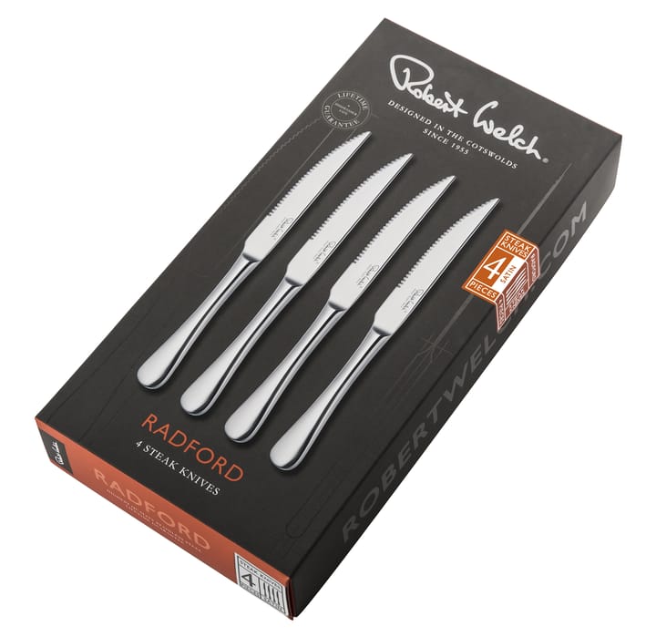 4 Cuchillos de carne Radford mate, acero inoxidable Robert Welch