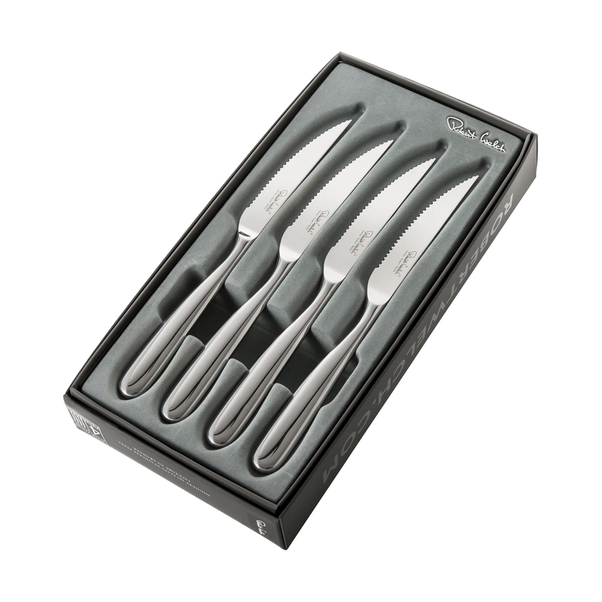 4 Cuchillos de carne Stanton Bright, acero inoxidable Robert Welch