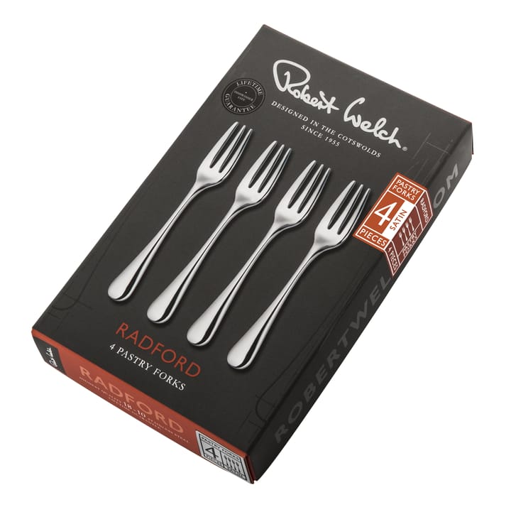 4 Tenedores de postre Radford, acero inoxidable Robert Welch