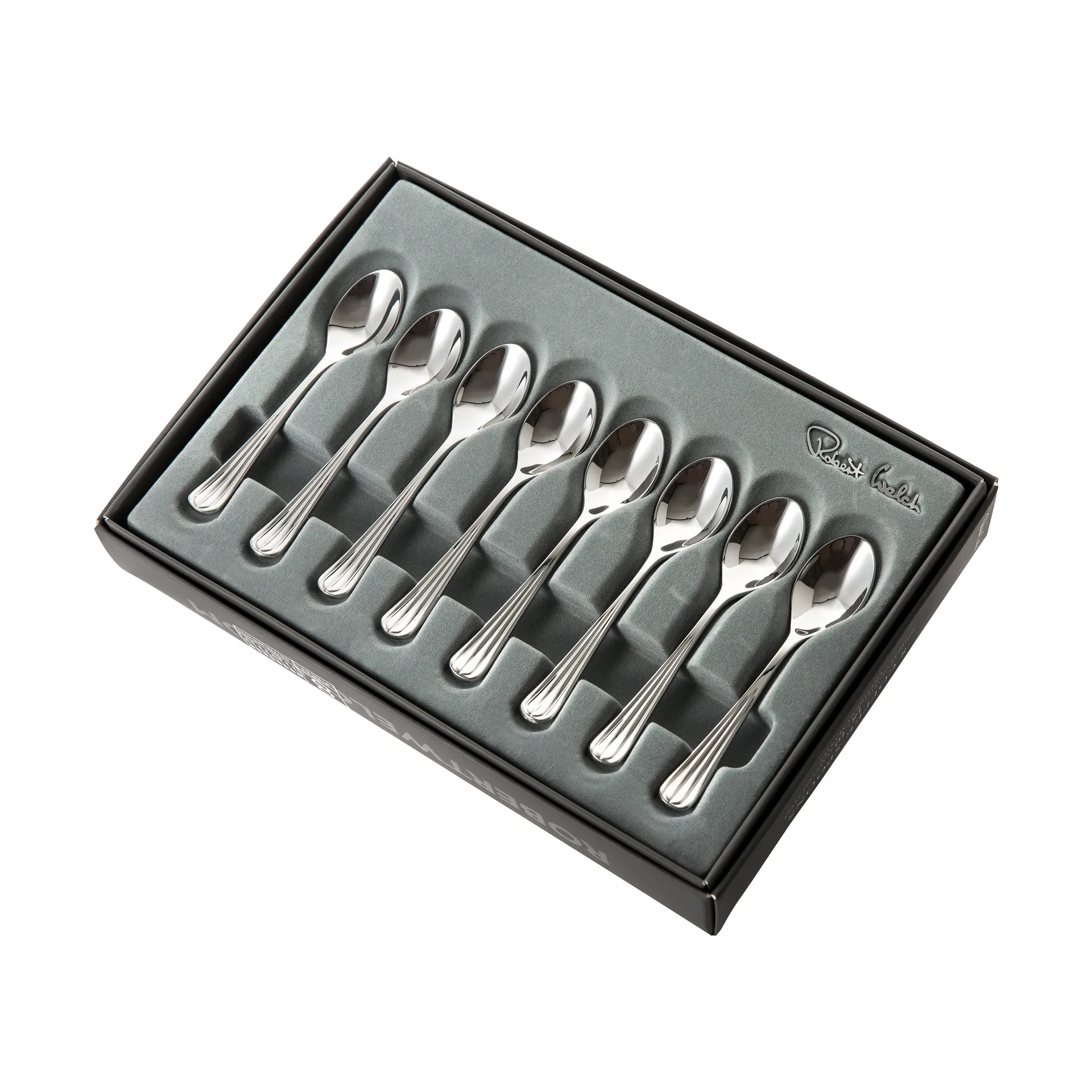 8 Cucharillas de café Palm Bright, acero inoxidable Robert Welch