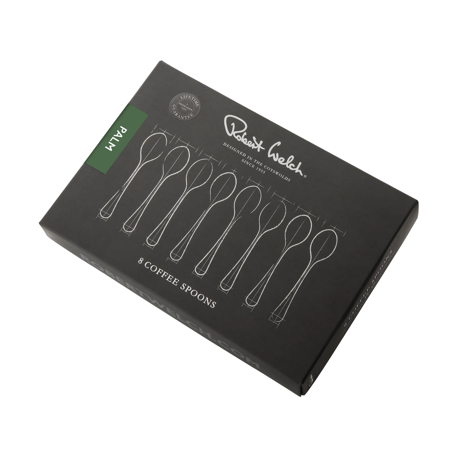 8 Cucharillas de café Palm Bright, acero inoxidable Robert Welch