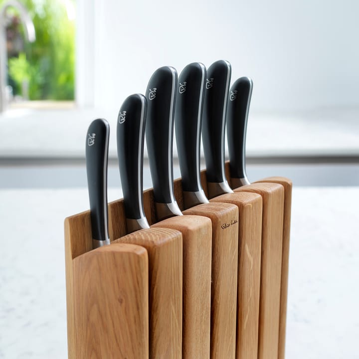 Bloque y set de cuchillos Signature Book Oak 7 piezas, roble Robert Welch