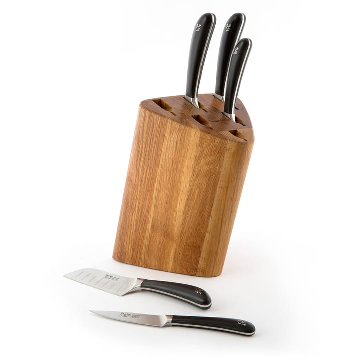 Bloque y set de cuchillos Signature Prism Oak 7 piezas, roble Robert Welch