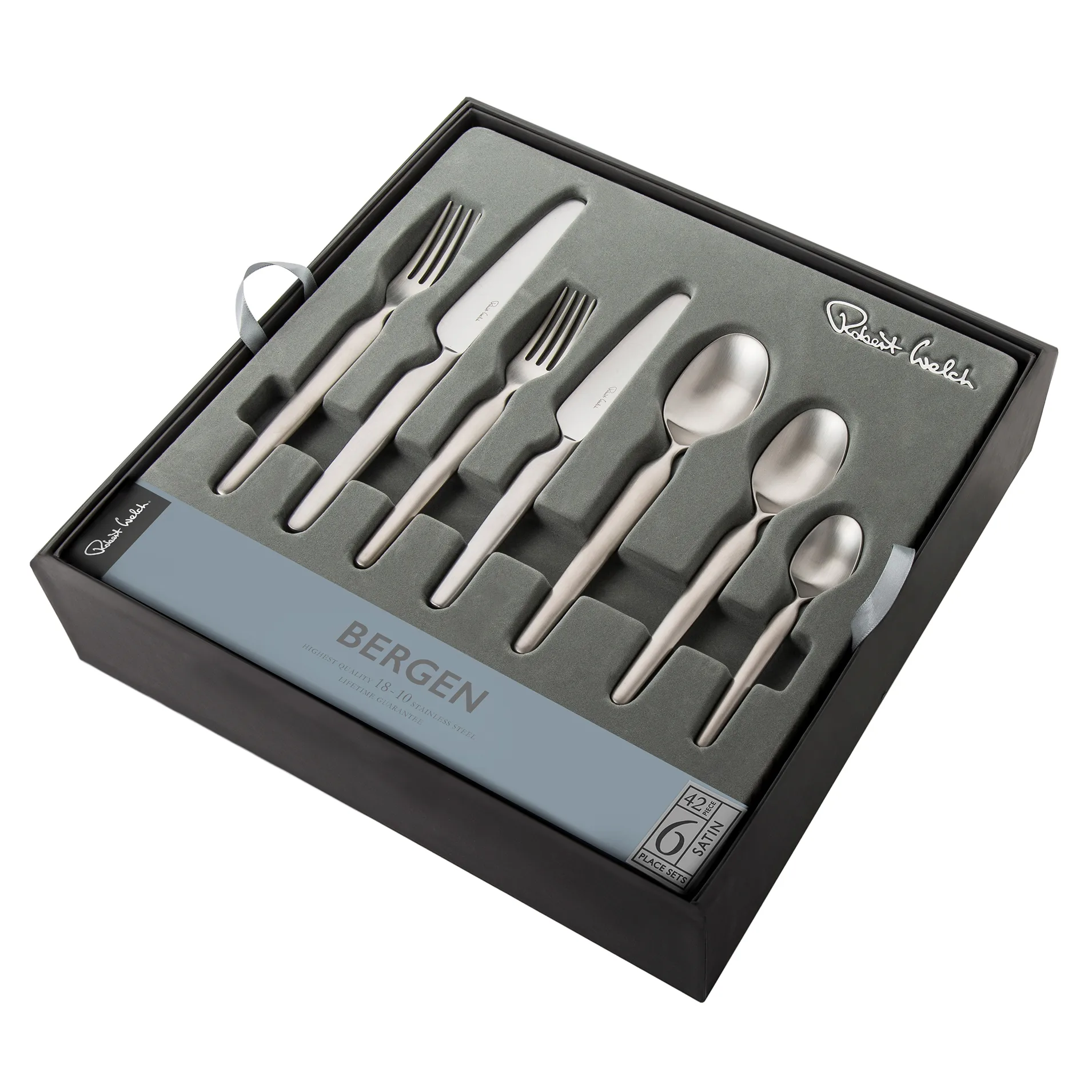 Cubertería Bergen mate, 42 piezas Robert Welch