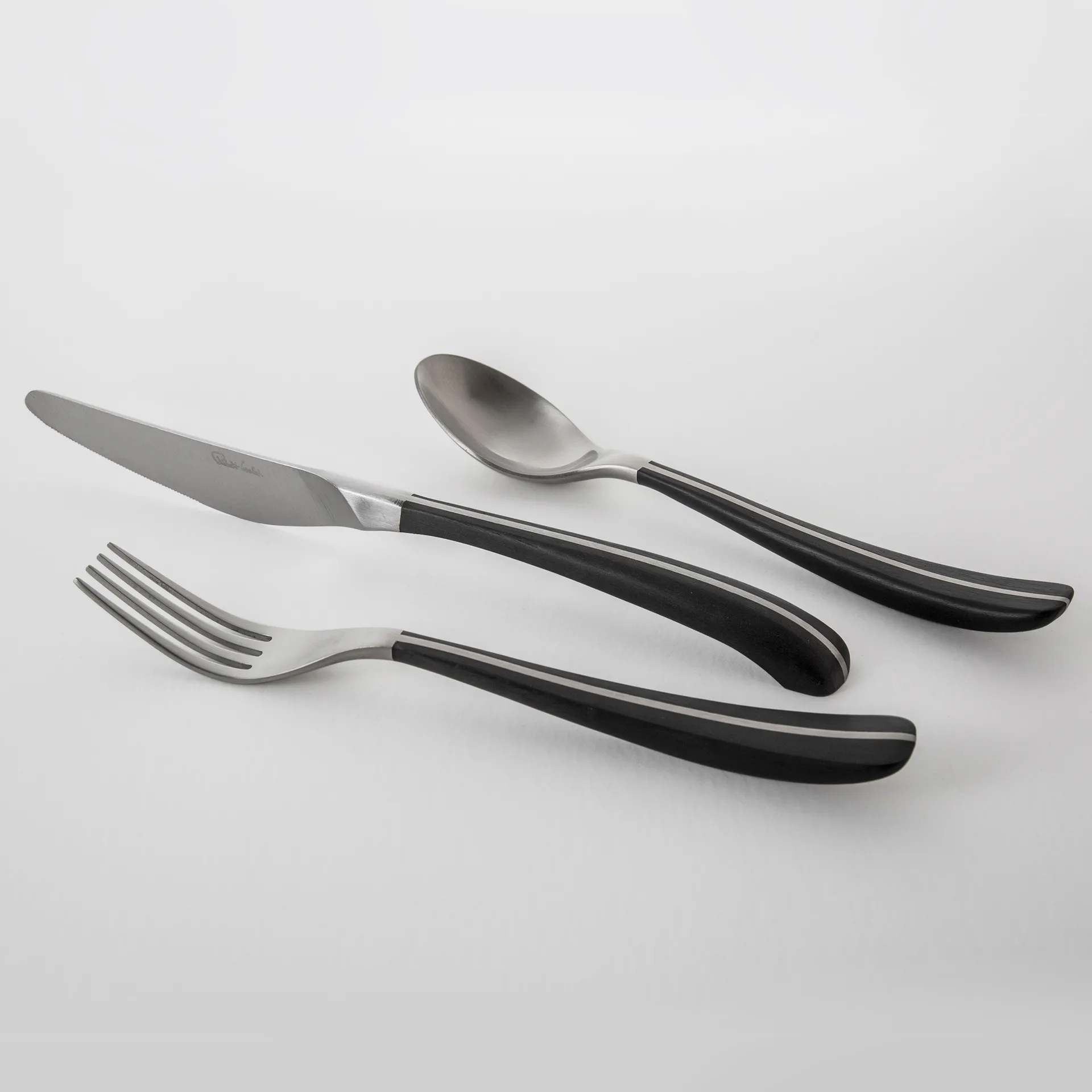 Cubertería Contour 24 piezas, negro Robert Welch