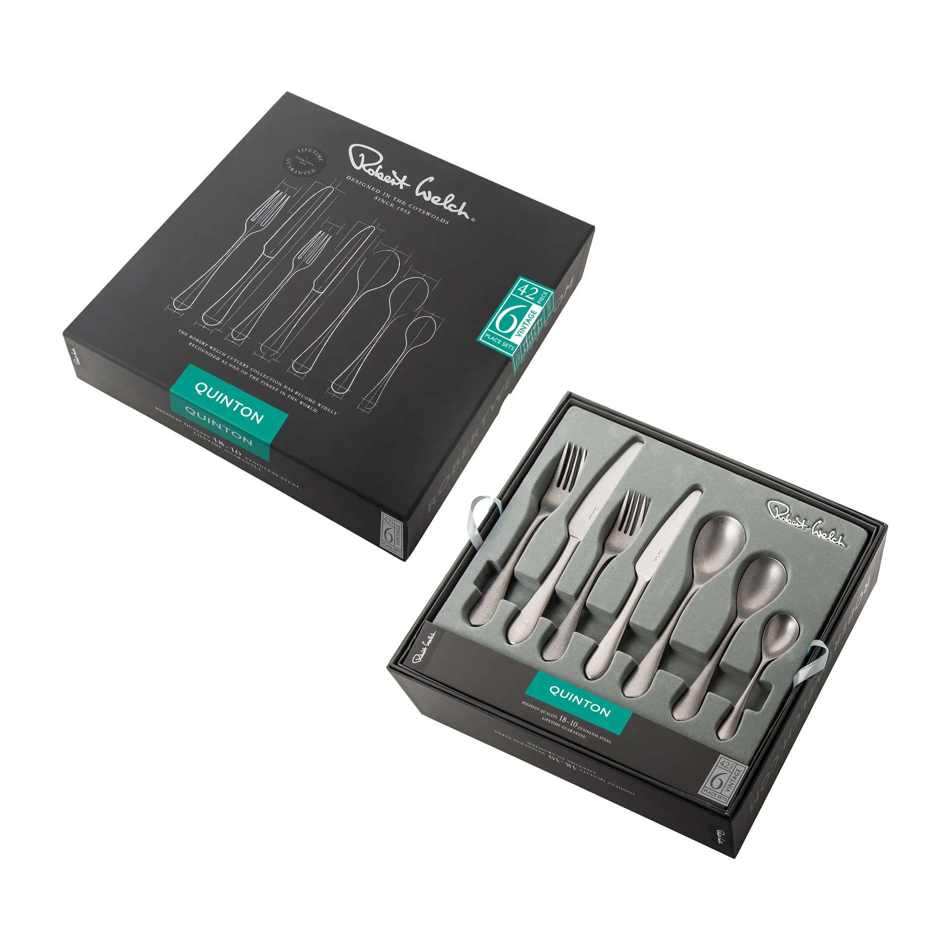 Cubertería Quinton Vintage, 42 piezas Robert Welch