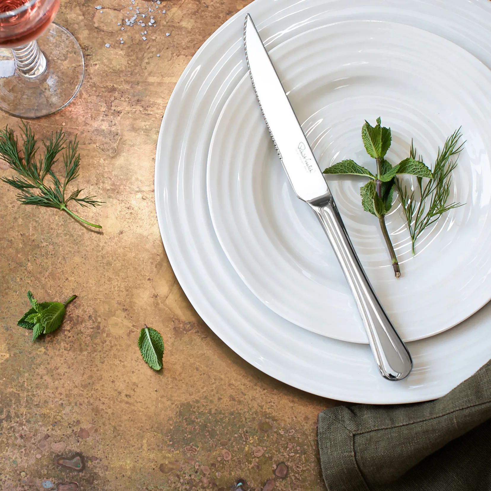 Cuchillo de carne Radford brillante, acero inoxidable Robert Welch