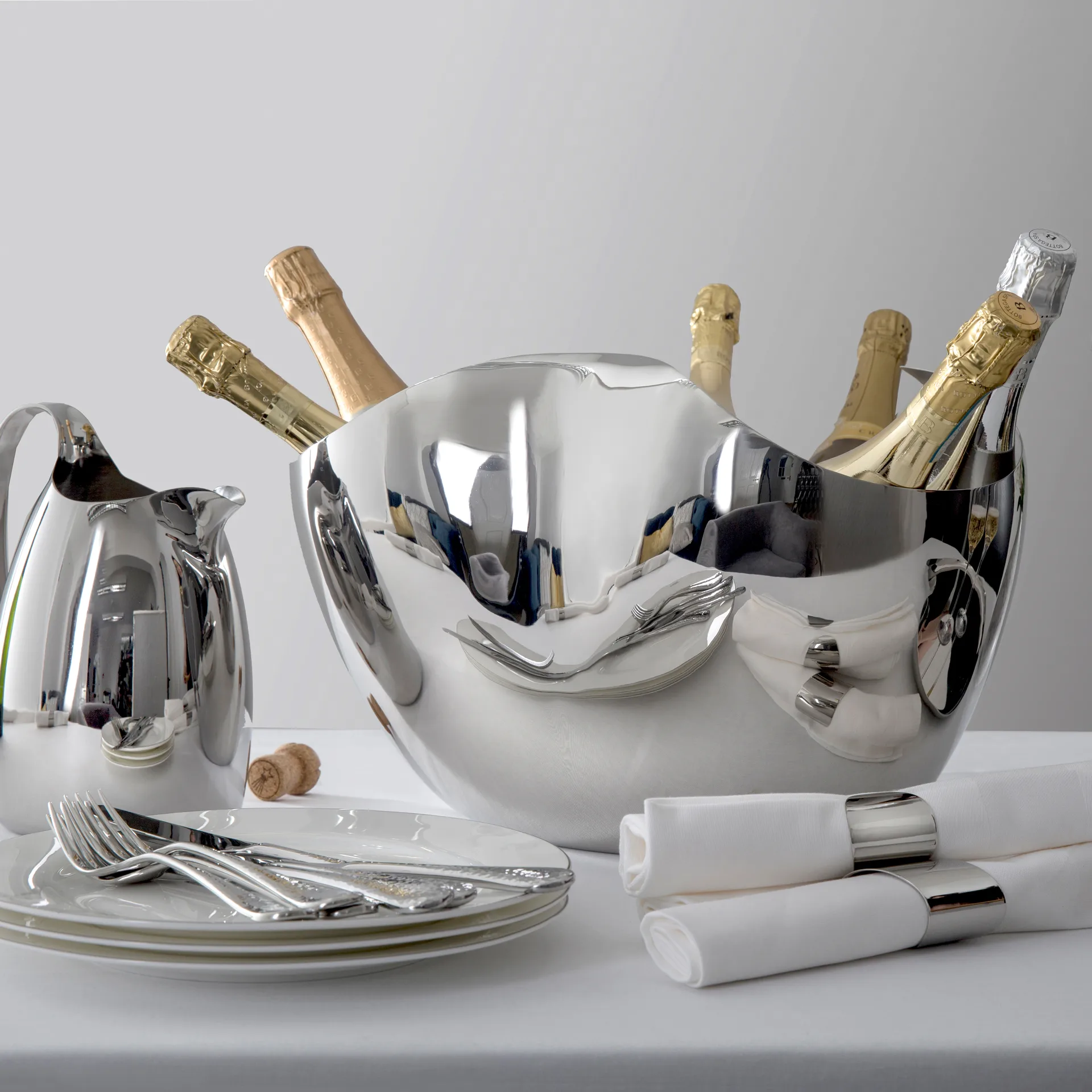 Enfriador de botellas champán Drift 27 cm, acero inoxidable Robert Welch