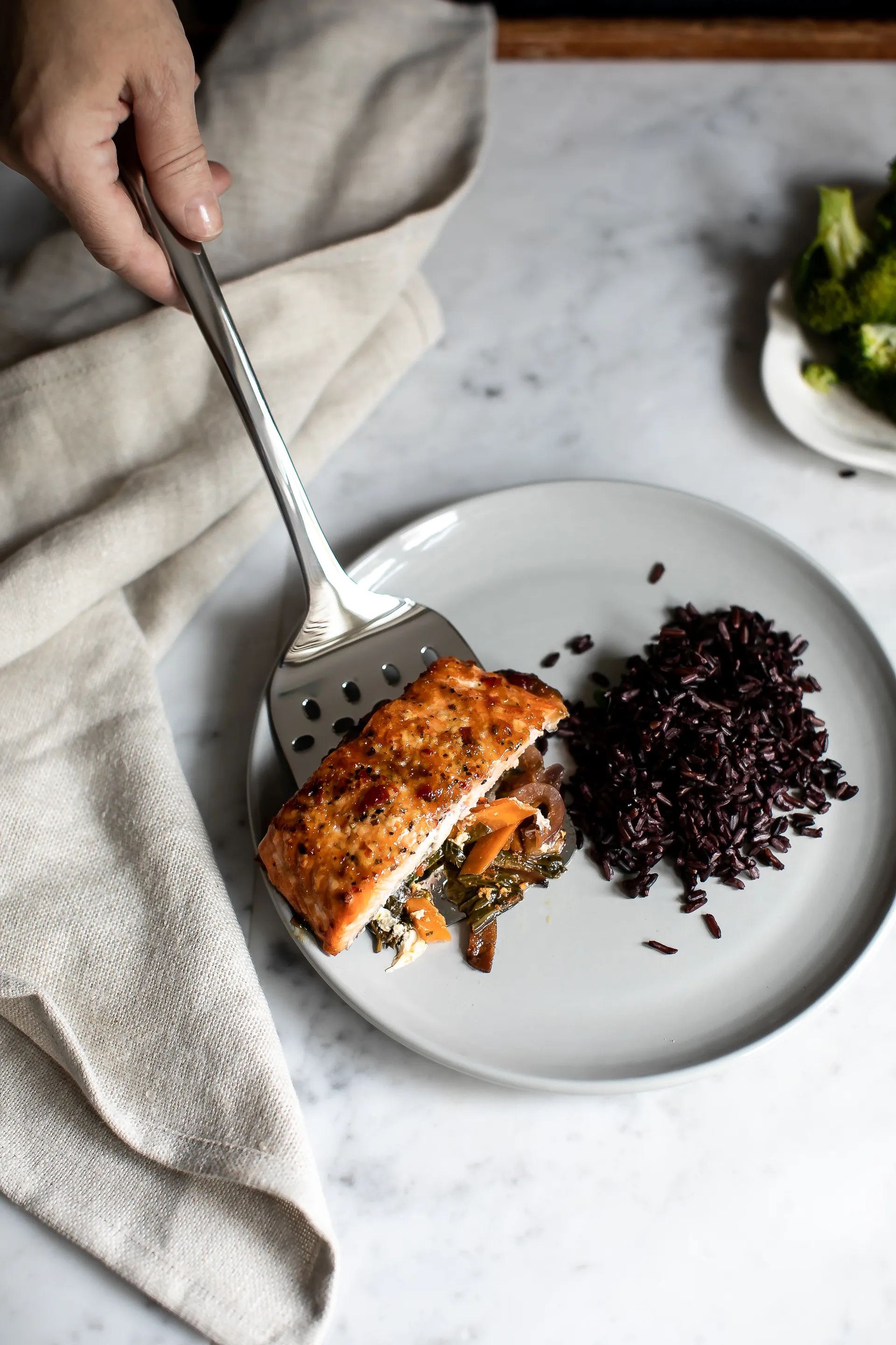 Espátula ranurada Robert Welch signature grande, Acero inoxidable Robert Welch