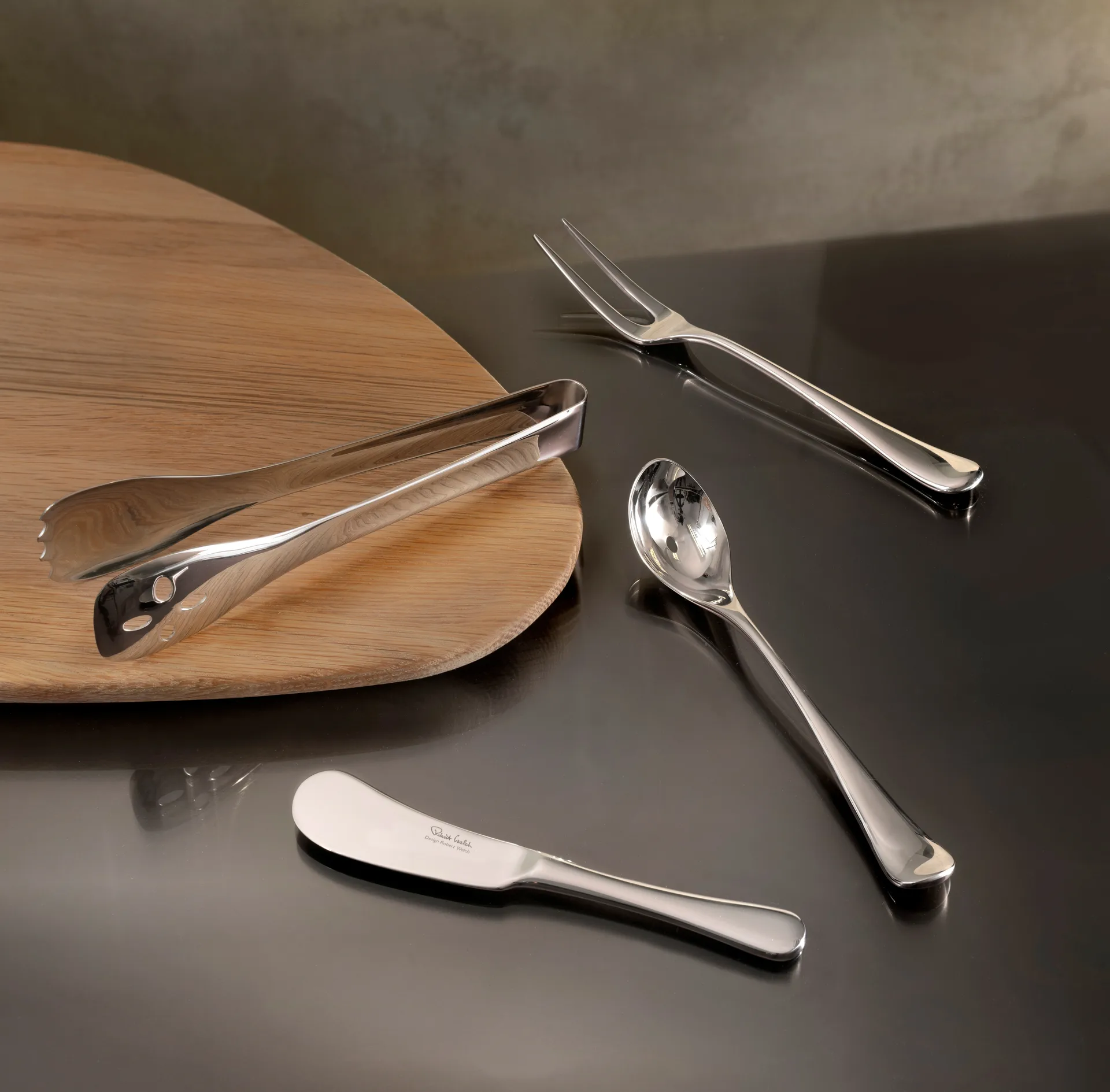 Tenedor dos dientes Radford brillante, acero inoxidable Robert Welch