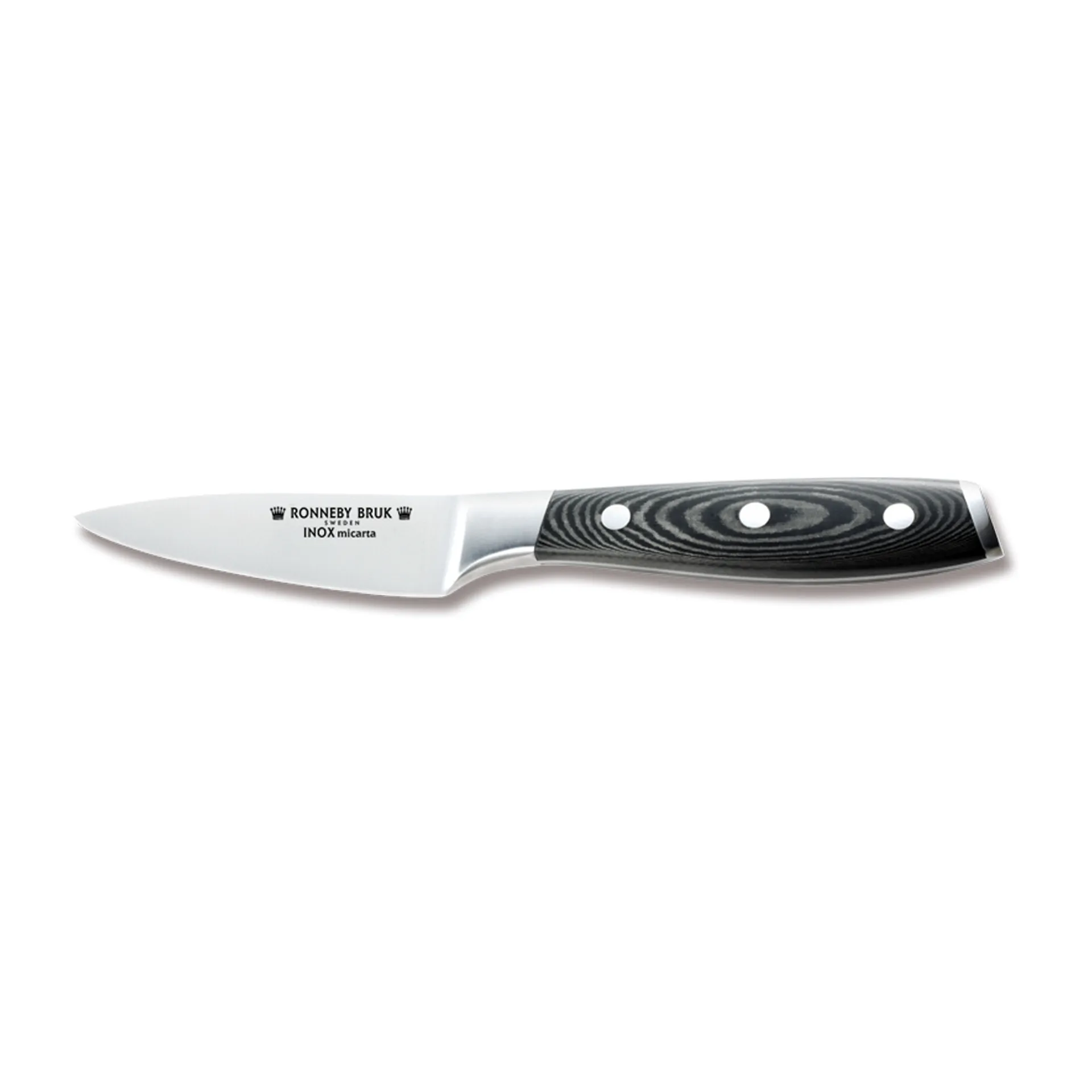 Cuchillo pelador Inox 9 cm, acero inoxidable-Micarta Ronneby Bruk