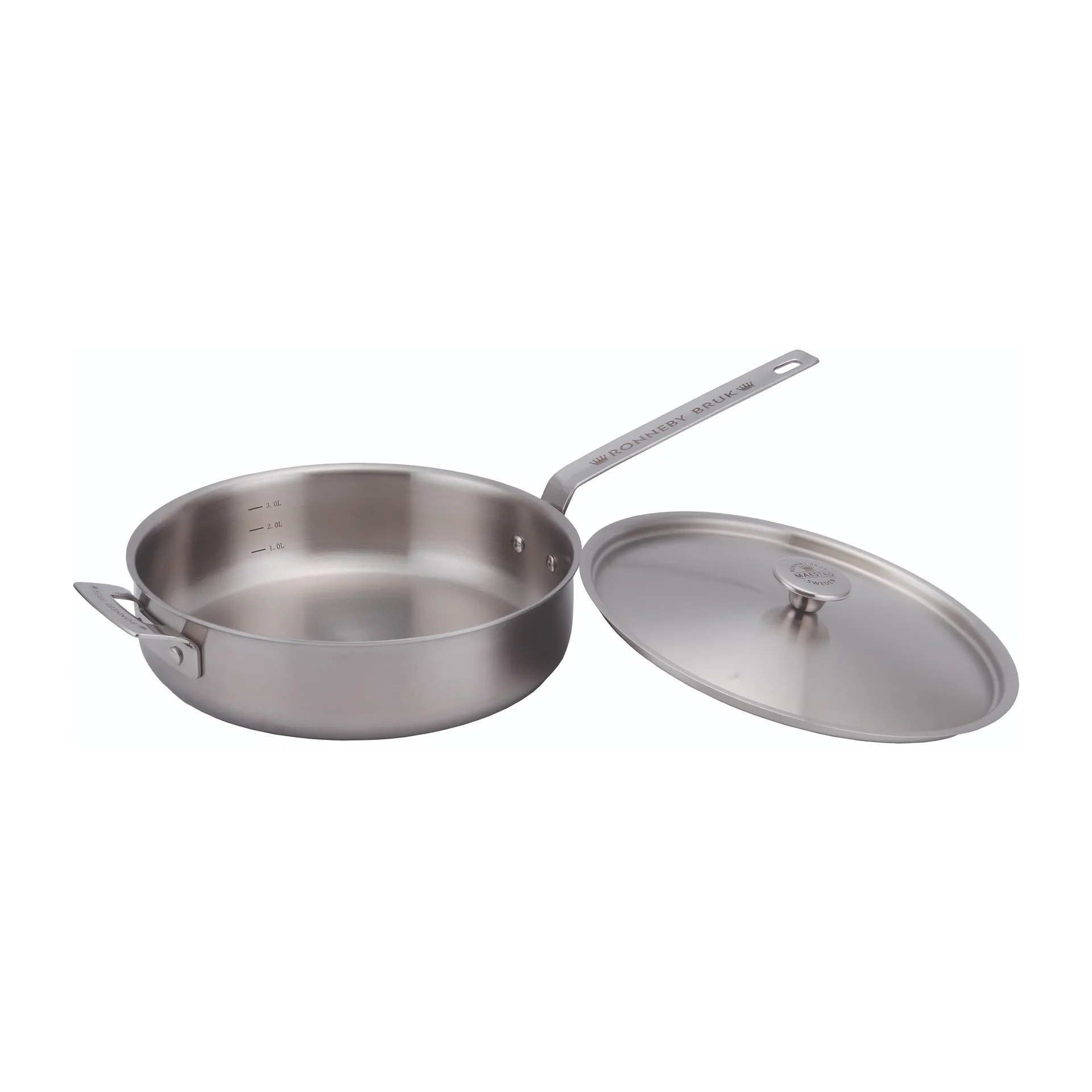 Sartén de saltear de acero inoxidable con tapa Inox, Ø28 cm Ronneby Bruk