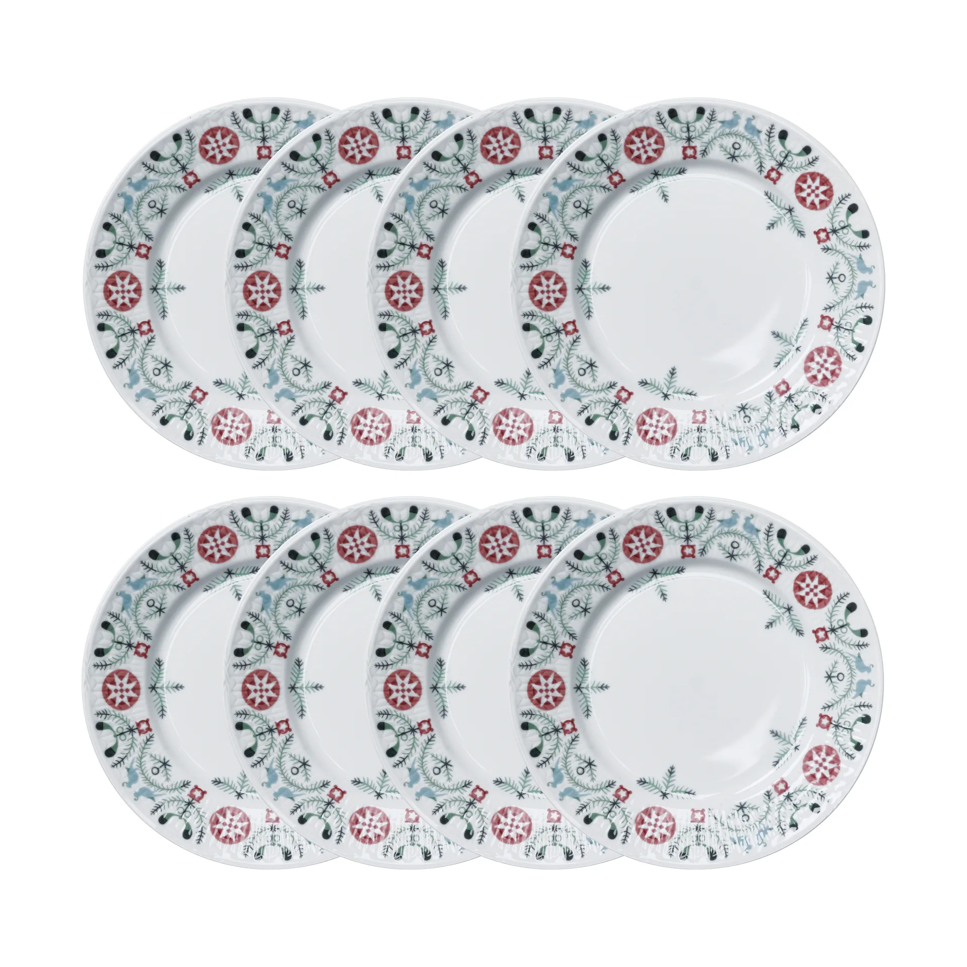 Plato de postre Swedish Grace Winter Ø17 cm paquete de 8 - Blanco,  Rörstrand