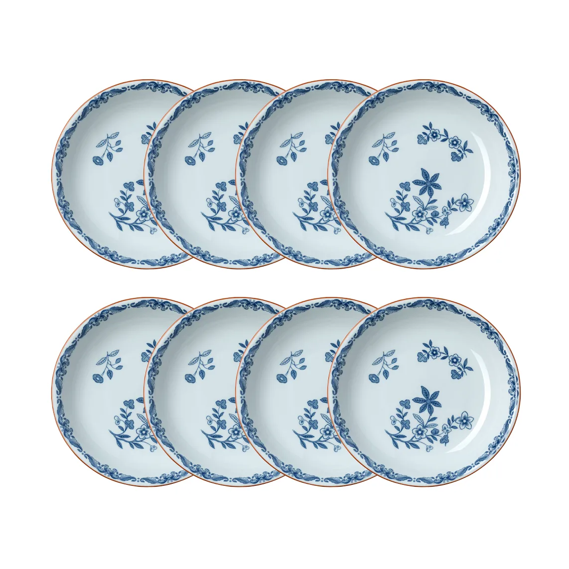 Plato hondo Ostindia Ø22 cm paquete de 8 – Azul,  Rörstrand