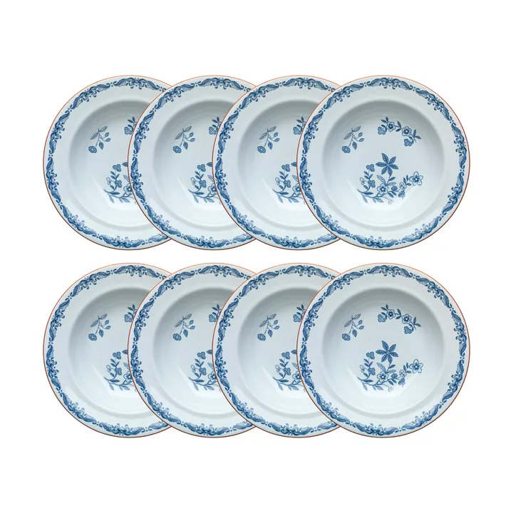 Plato hondo Ostindia Ø24 cm paquete de 8 – Azul - Rörstrand