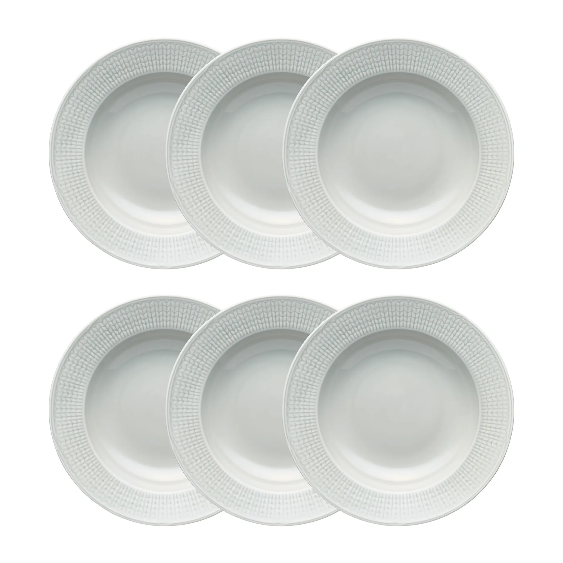 Plato hondo Swedish Grace, 25 cm 6 piezas Niebla (gris),  Rörstrand