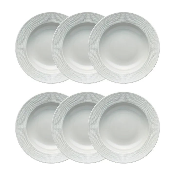 Plato hondo Swedish Grace, 25 cm 6 piezas Niebla (gris) - Rörstrand