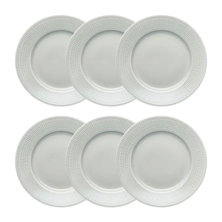 Plato Swedish Grace, 21 cm 6 piezas Niebla (gris) - Rörstrand