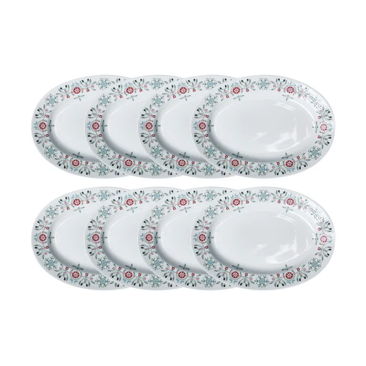 Plato Swedish Grace Winter ovalado paquete de 8 - Blanco - Rörstrand