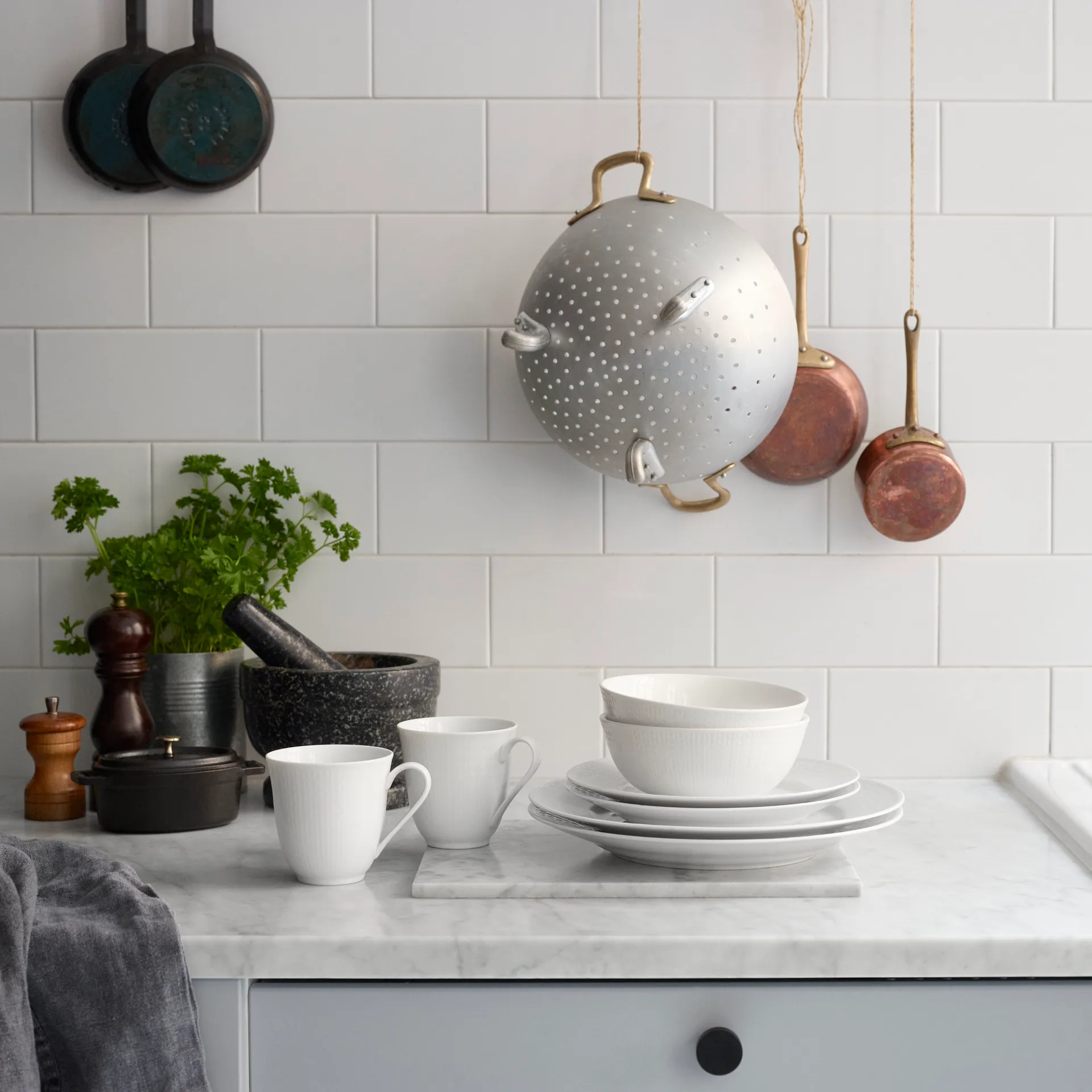 Platos Swedish Grace, 21 cm blanco,  Rörstrand