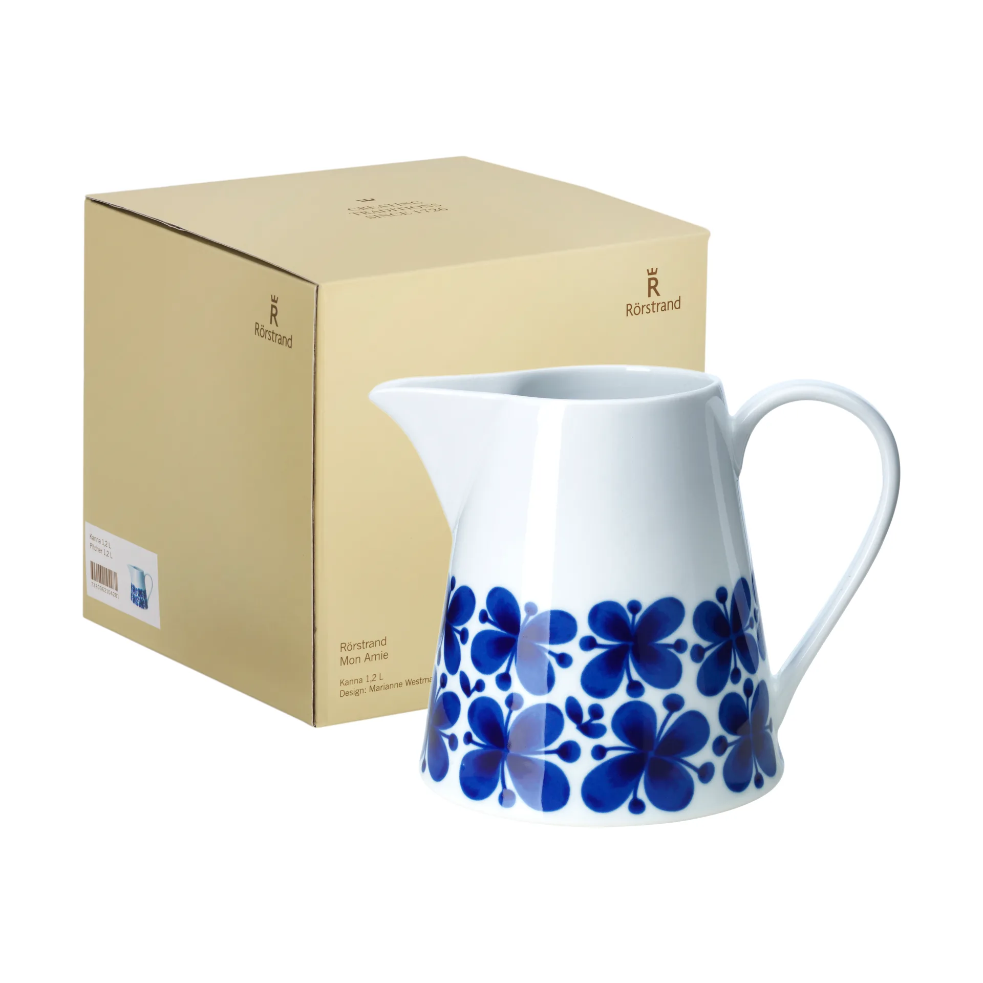 Set de regalo Jarra Mon Amie 1,2 l, Azul-blanco Rörstrand