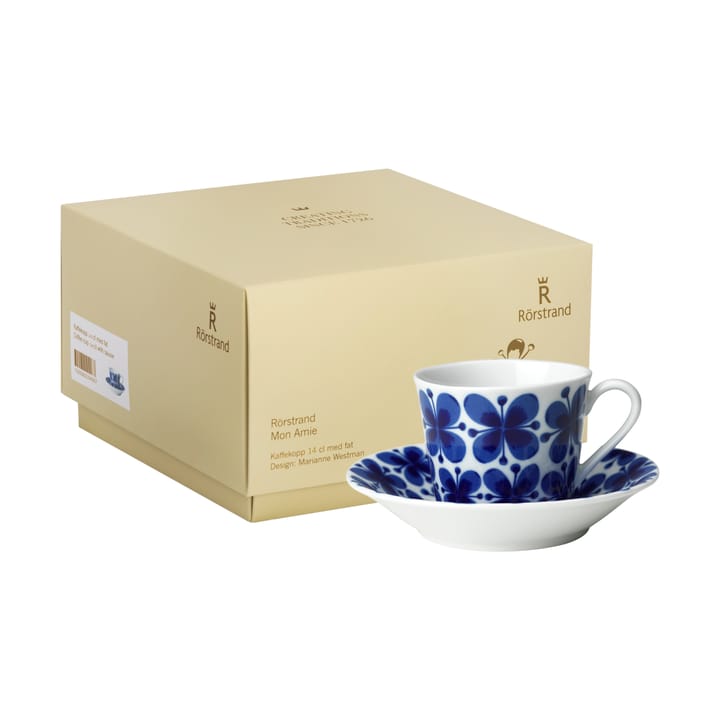 Set de regalo Taza con platillo Mon Amie 14 cl, Azul-blanco Rörstrand