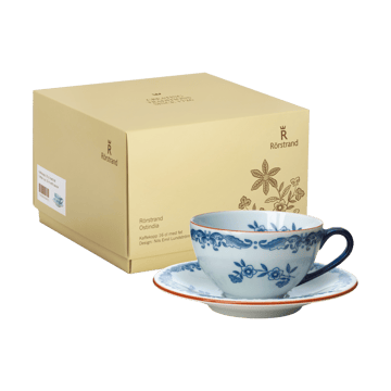 Set de regalo Taza con platillo Ostindia 16 cl - Azul-blanco - Rörstrand