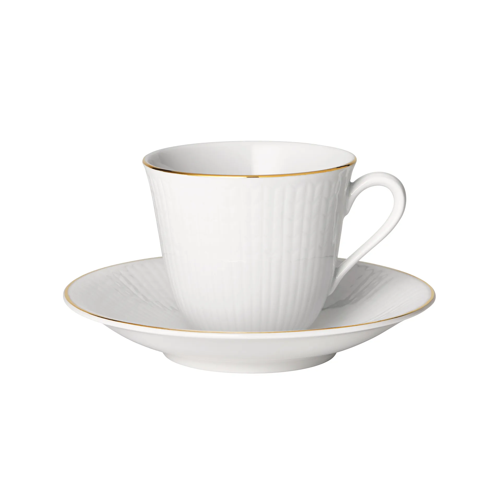 Taza de café y platillo Swedish Grace Gala, blanco Rörstrand