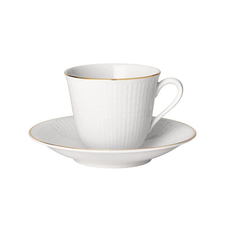 Taza de café y platillo Swedish Grace Gala - blanco - Rörstrand