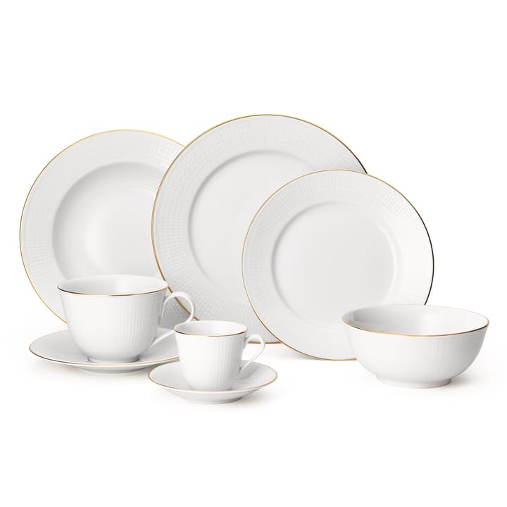 Taza de café y platillo Swedish Grace Gala, blanco Rörstrand