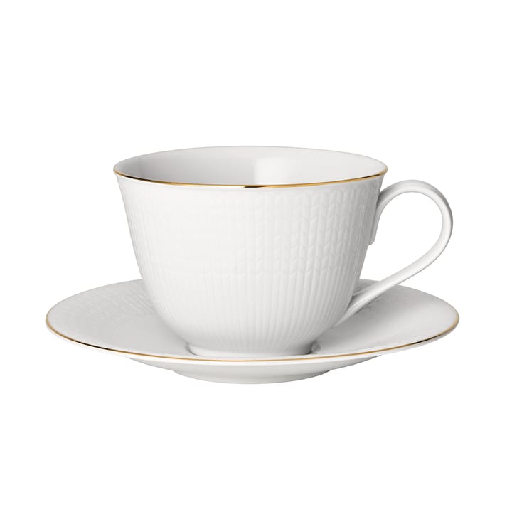Taza de té y platillo Swedish Grace Gala - blanco - Rörstrand