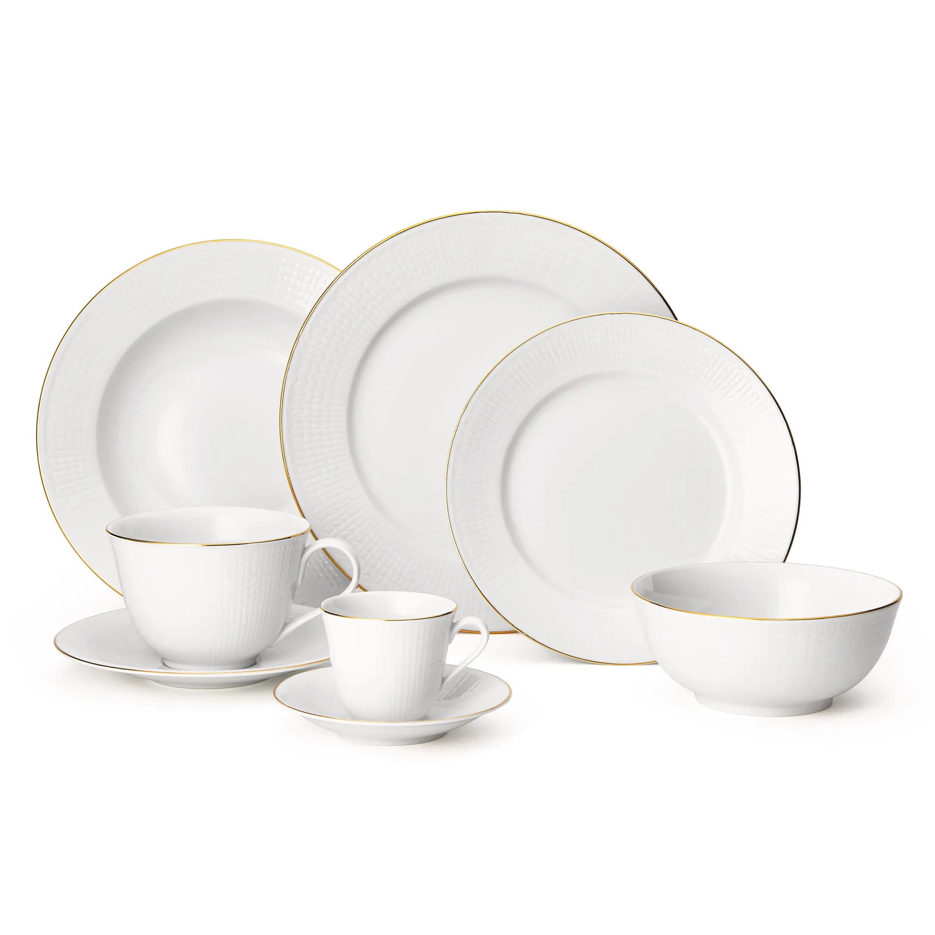 Taza de té y platillo Swedish Grace Gala, blanco Rörstrand