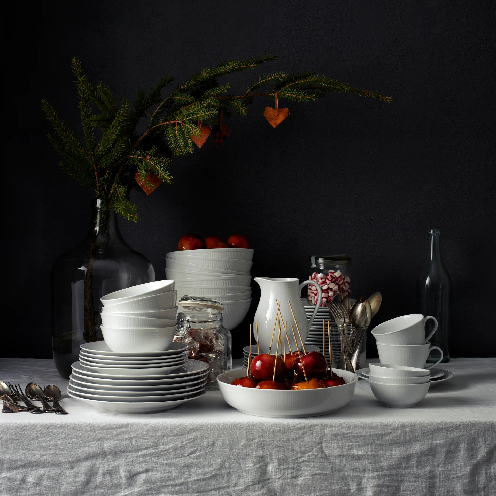 Vajilla Swedish Grace blanco, 8 piezas, 8 piezas Rörstrand