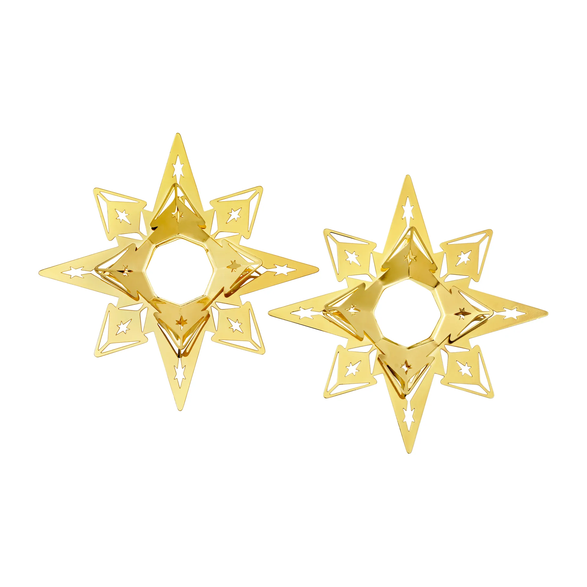 2 Brazaletes para velas Karen Blixen estrella 3 cm, dorado Rosendahl