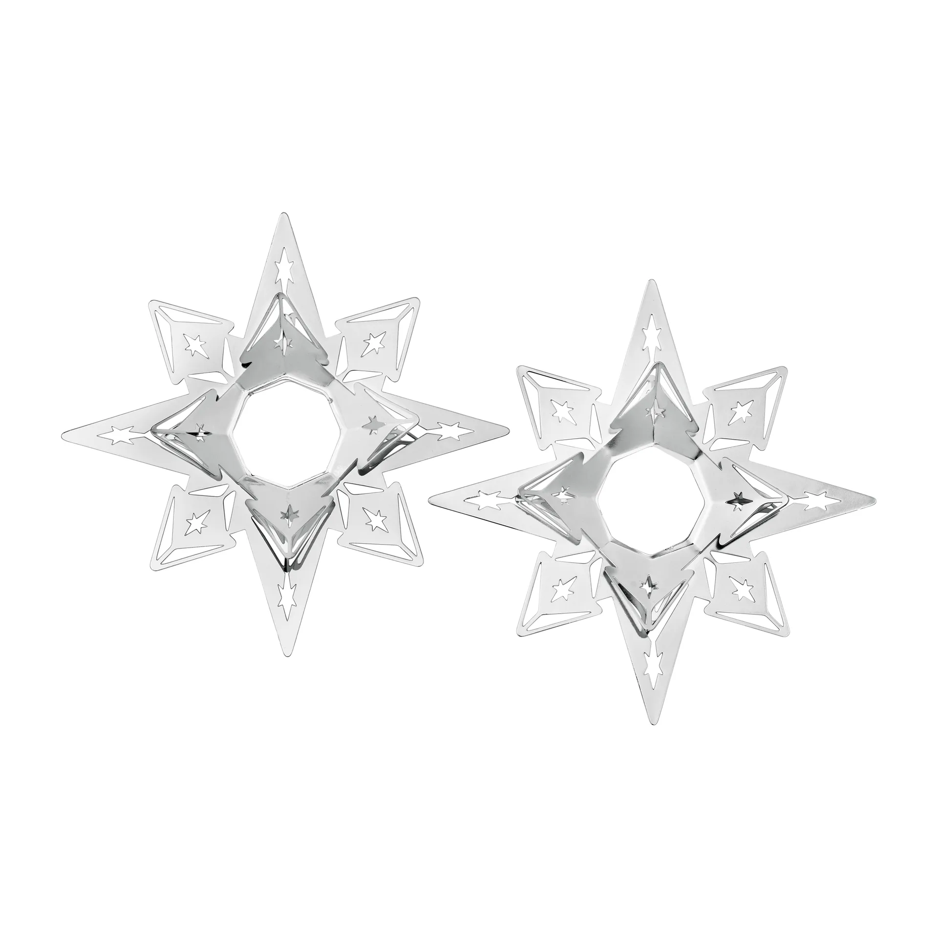 2 Brazaletes para velas Karen Blixen estrella 3 cm, plateado Rosendahl