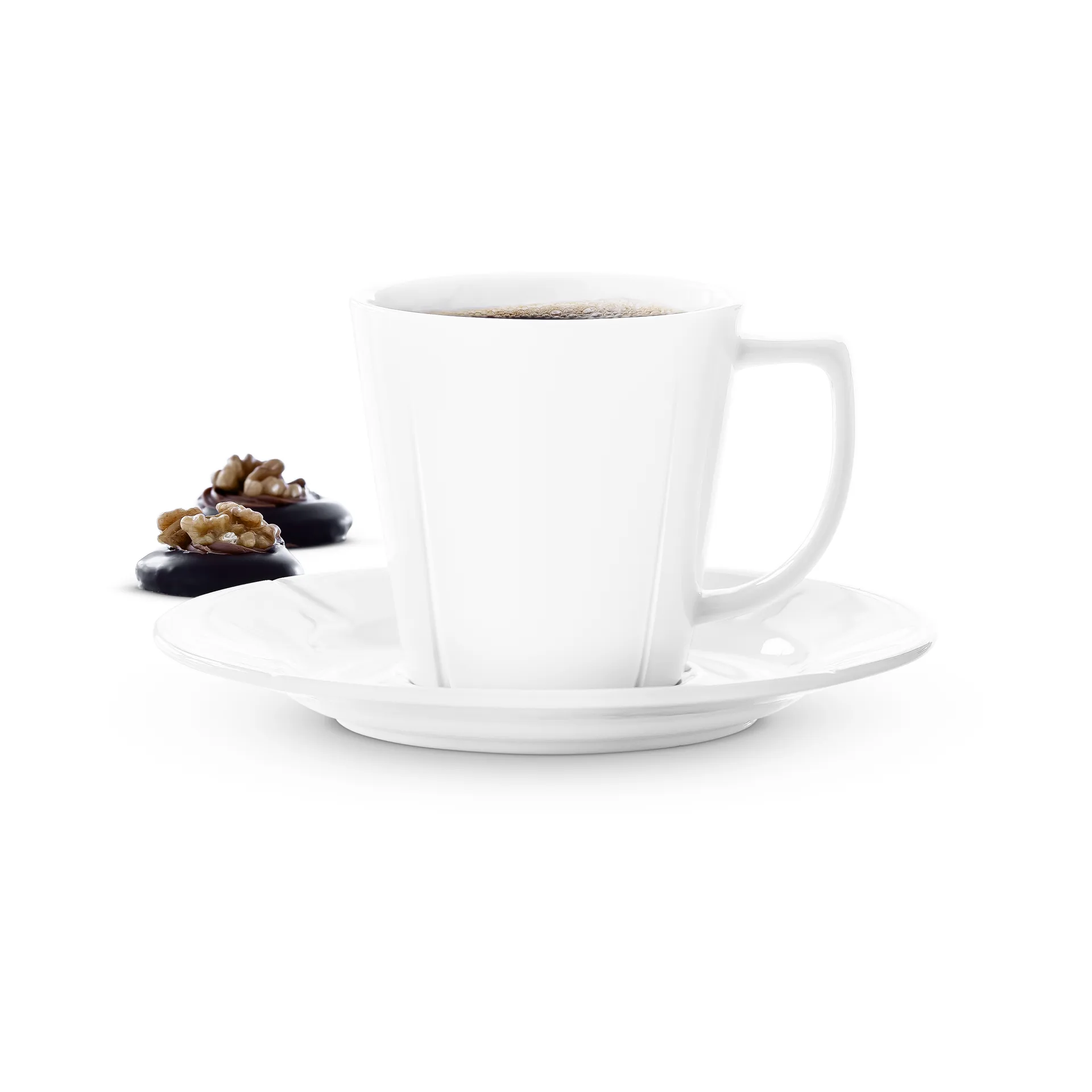 4 Tazas de café y platillos Grand Cru 26 cl, Blanco Rosendahl
